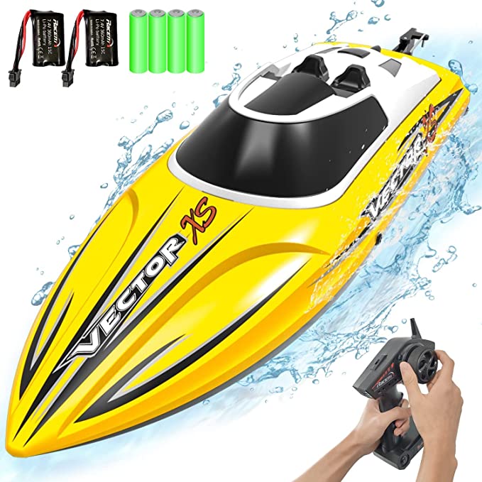 Pool Boat with powerful motor, VOLANTEXRC branding for quality, Vector XS design for speed