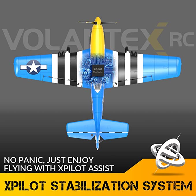 VOLANTEXRC P-51D Mustang (76105V2 Blue) PNP without Radio, Battery & Charger-EXHOBBY LIMITED.