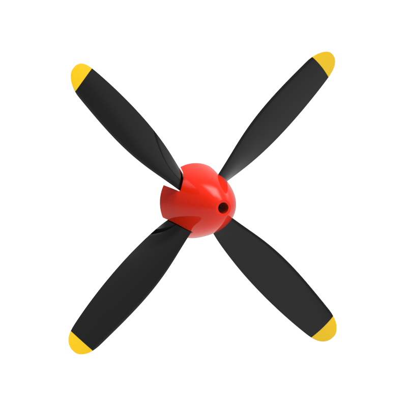 Propeller Full Set for RC Airplane P51 Mustang V2 (Red)-EXHOBBY LIMITED.