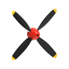 2 sets Propeller Full Set for P51 Mustang V2 (Red)
