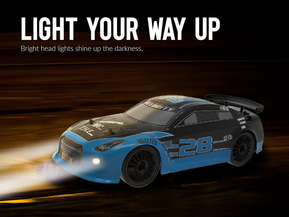 RACENT 1:14 4WD Drift Car High Speed Sport Racing Vehicle with Driftitng & Racing Tires, Led Lights