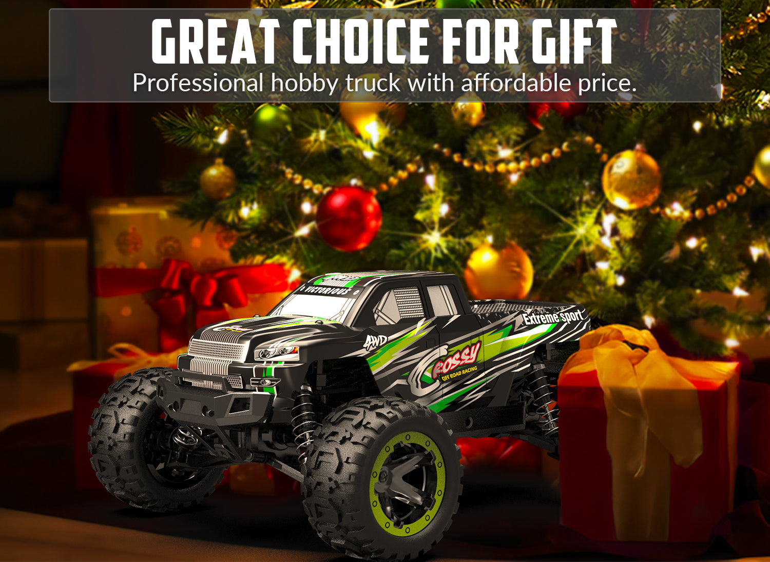 VOLANTEXRC Remote Control Car 4WD Off-Road RC Monster Truck 1:16 Scale 30MPH High Speed All Terrain RC Vehicle for Kids or Adults (785-5) (Green) - EXHOBBY