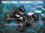 Racent Voiture télécommandée 4WD Off-Road RC Monster Truck Échelle 1:16 30MPH Haute Vitesse Véhicule RC Tout Terrain pour Enfants ou Adultes (785-5) (Rouge)