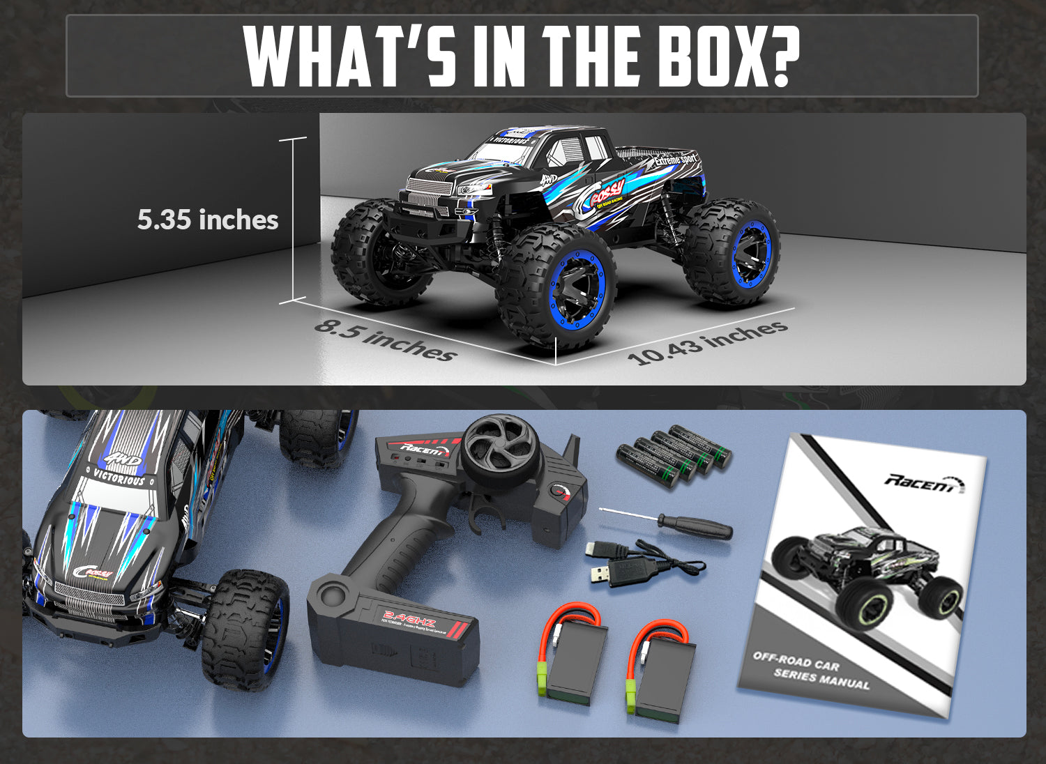 1 16 Scale High Speed Remote Control RC Trucks 4x4 Racent EXHOBBY