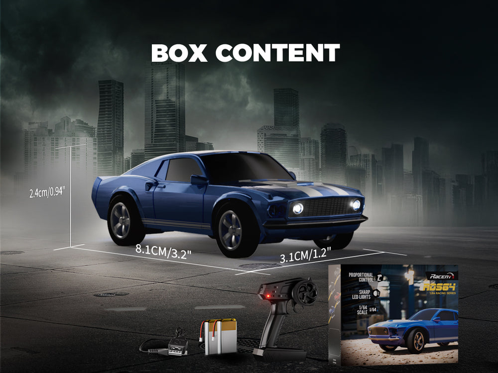 RACENT 1/20 4WD RC Drift Car - Échappement à brume & Proportionnel (ROUGE)