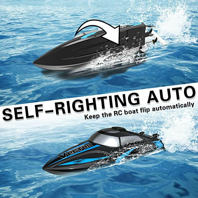 VOLANTEXRC Vector30 Mini Self Righting RC Pool Boat for Kids and Adults RTR Black