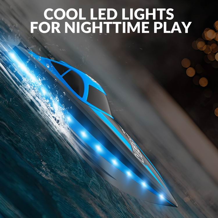 VOLANTEXRC Vector Lumen RC Toy Boat 20mph Fast for Kids Pools Lakes LED Lights Fun Toys-EXHOBBY LIMITED.