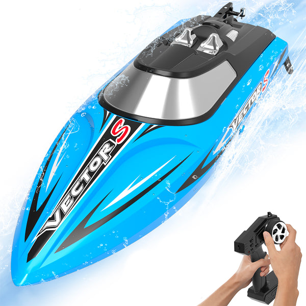 VOLANTEXRC Vector S Bateau RC à grande vitesse avec fonction de redressement automatique et d'inversion pour piscine et lac (797-4 Blue)