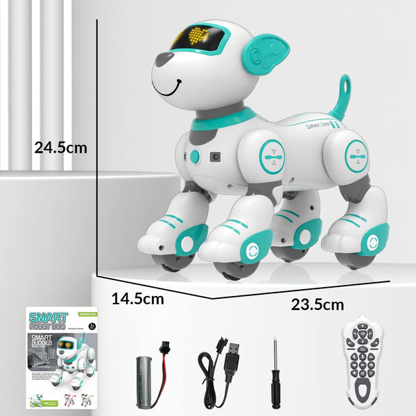 STEMTRON Jouet pour chien robot télécommandé interactif et intelligent programmable pour enfants (rose)