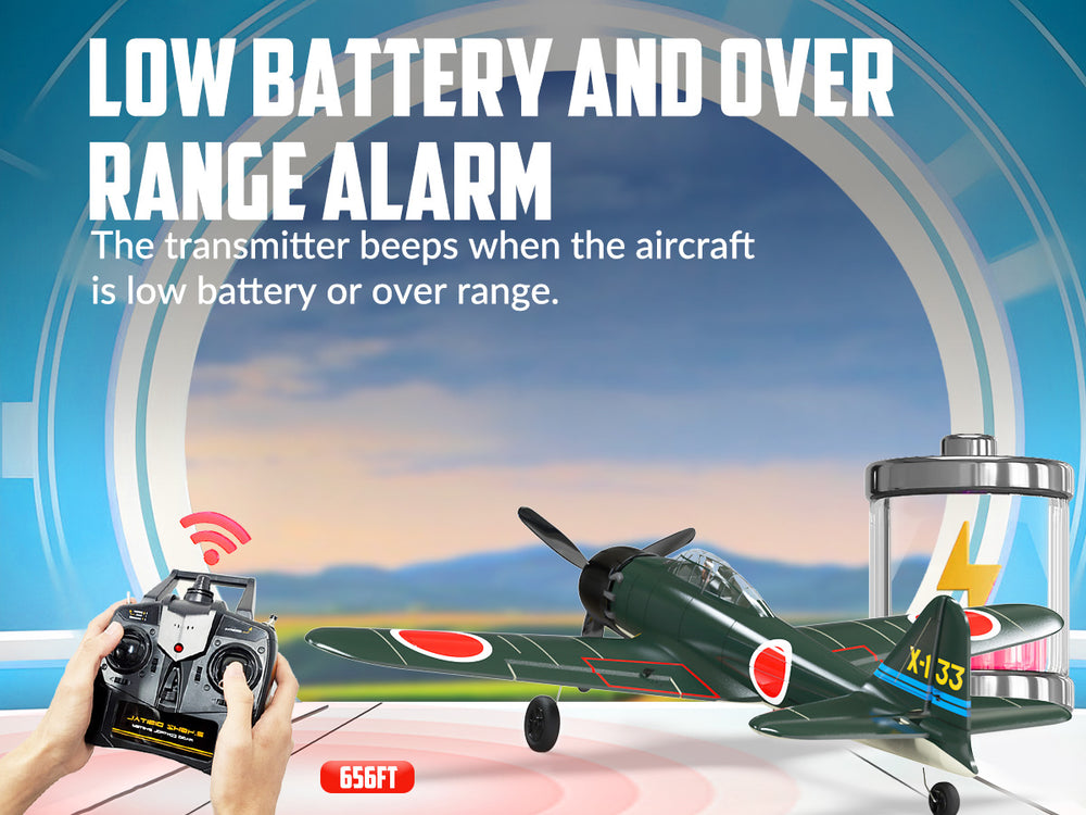 VOLANTEXRC Zero (RTF) 4-CH 400mm RC Warbird with XPilot Gyro
