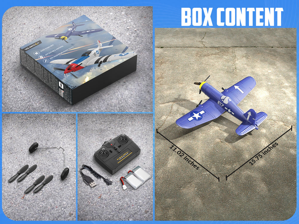 VOLANTEXRC F4U Corsair RC Plane RTF - 400mm Beginner Warbird
