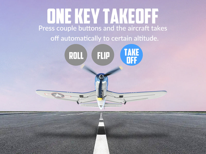 VOLANTEXRC Corsair F4U V2 (RTF) 4CH 400mm avec une clé de voltige (15.7'') 76108