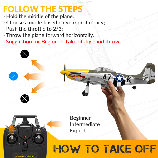 VOLANTEXRC 500mm P-51D Mustang (76802) PNP without Radio, Battery & Charger