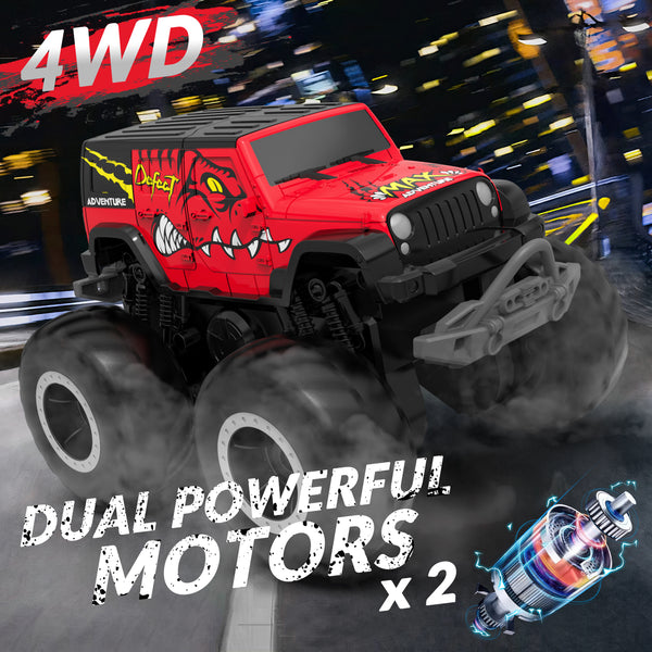 STEMTRON Amphibious Remote Control Car 1:20 All Terrain Off-Road Waterproof RC Monster Truck(Red)