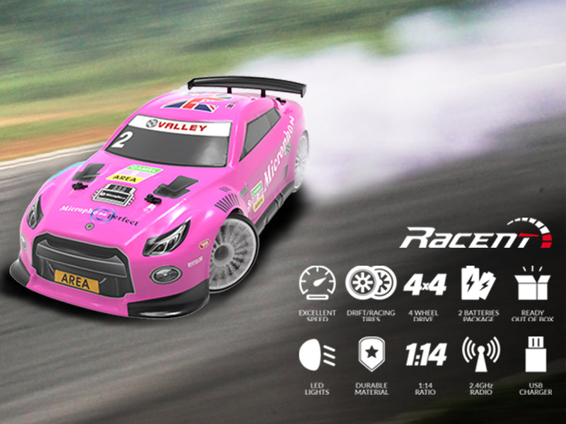 Racent Télécommande Drift Car 2.4Ghz Échelle 1:14 RC Sport Racing Cars 4WD RTR Haute Vitesse RC Véhicule avec Lumières LED