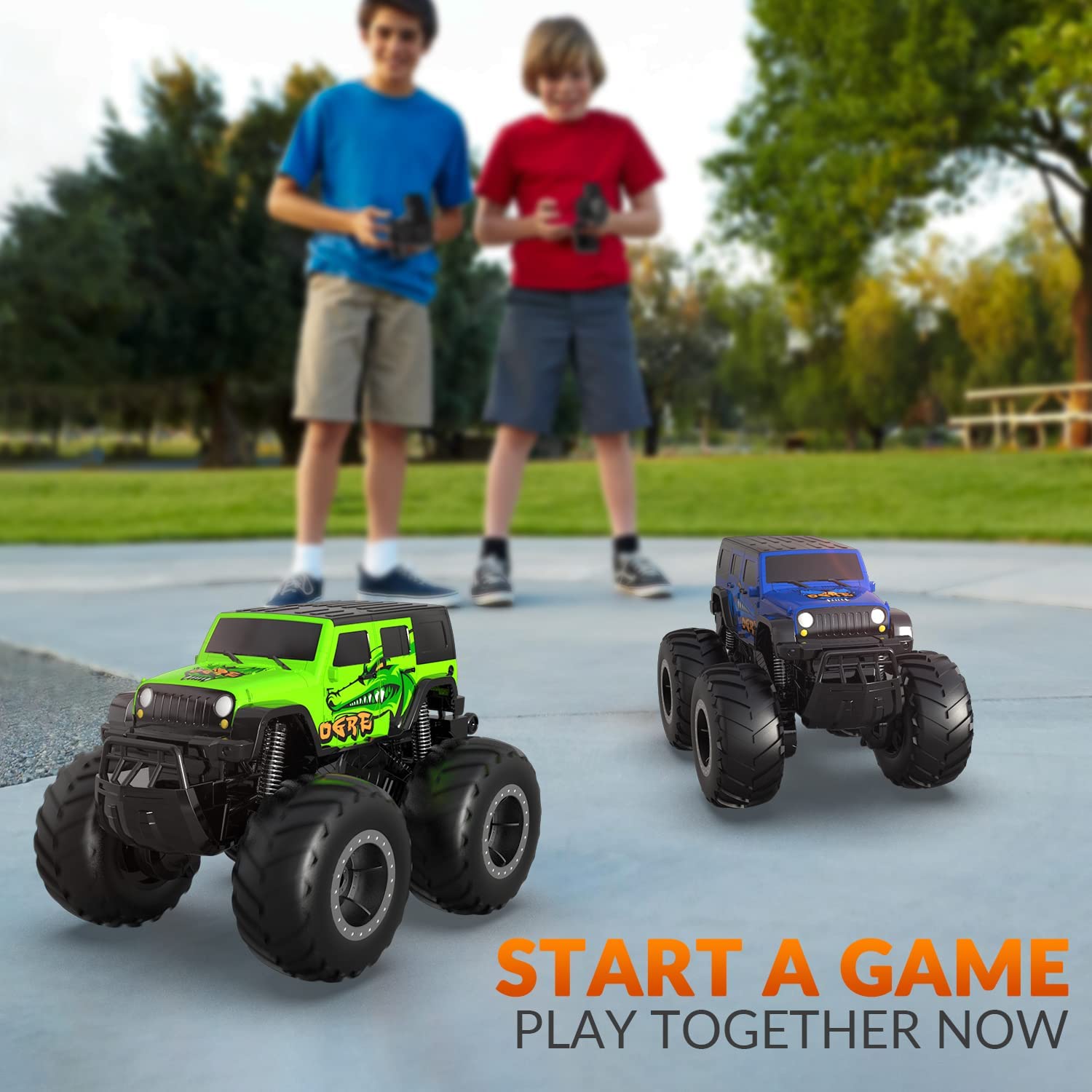 Amphibious Remote Control Car All Terrain Off-Road Waterproof RC Monster Truck for Kids (Green)-EXHOBBY LIMITED.