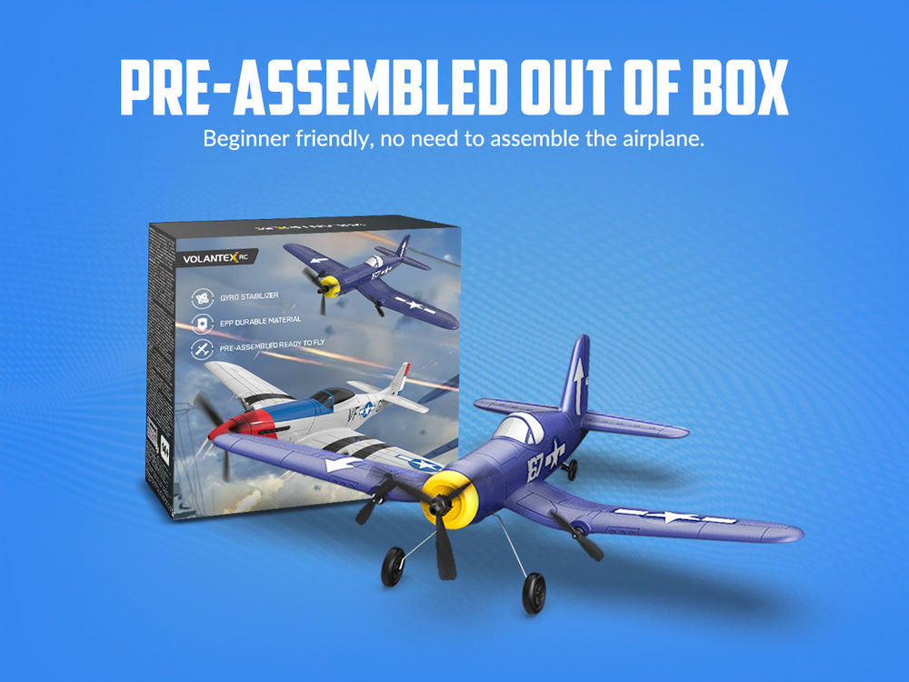 VOLANTEXRC F4U Corsair RC Plane RTF - 400mm Beginner Warbird