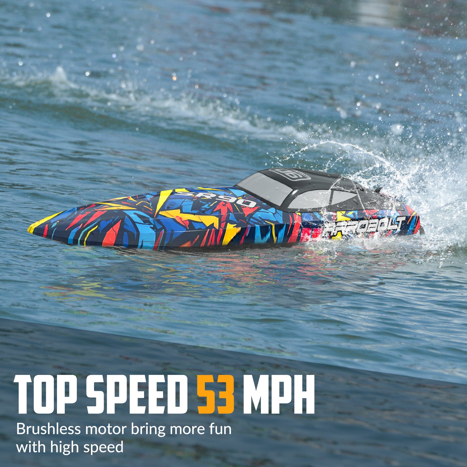 VOLANTEXRC Brushless RC Boat Vector90, Fast Racing RC Boat for Adults (79805)-EXHOBBY LIMITED.