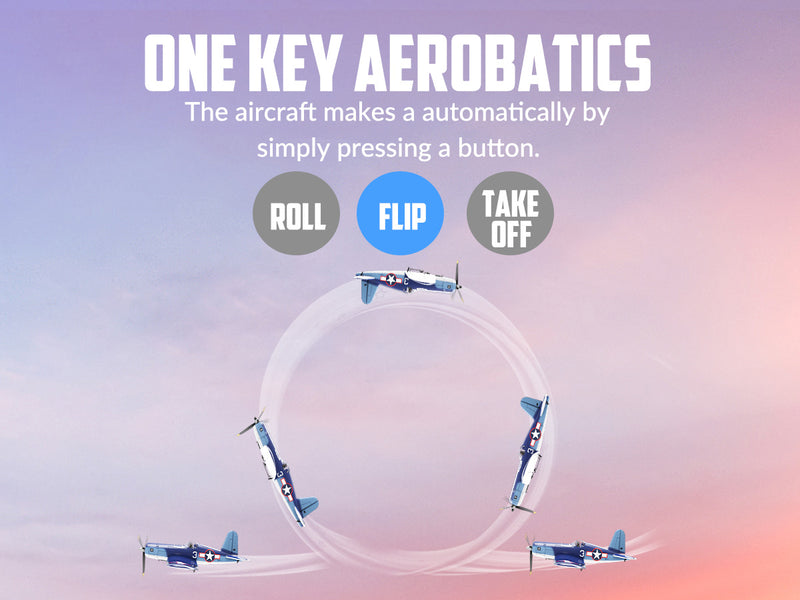 VOLANTEXRC Corsair F4U V2 (RTF) 4CH 400mm avec une clé de voltige (15.7'') 76108