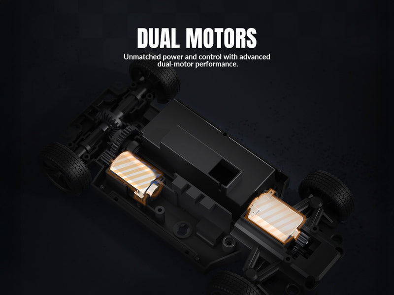 RACENT 1:20 RC Drift Car 4WD, 2 Batteries, Dual Motor RED