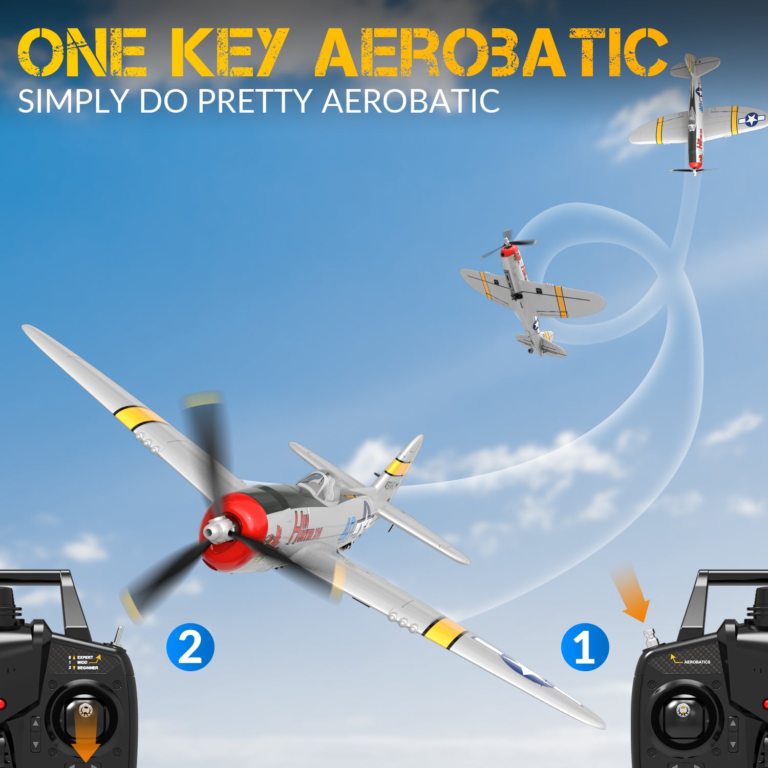 VOLANTEXRC P47 Thunderbolt 4ch Remote Control Airplane for Beginners Xpilot Gyro Stabilizer-EXHOBBY LIMITED.