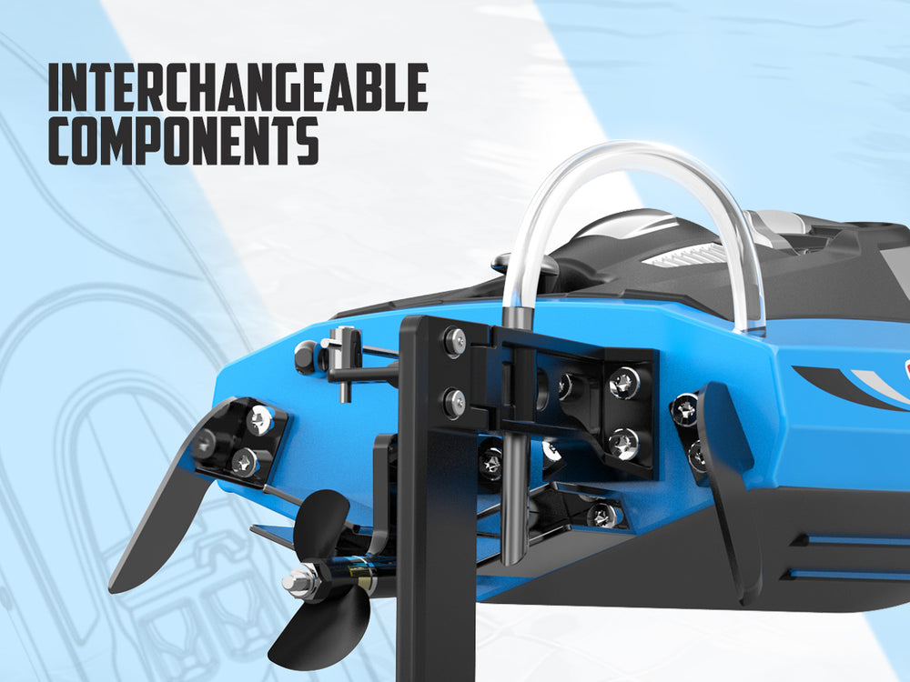 VOLANTEXRC Vector S Bateau RC à grande vitesse avec fonction de redressement automatique et d'inversion pour piscine et lac (797-4 Blue)