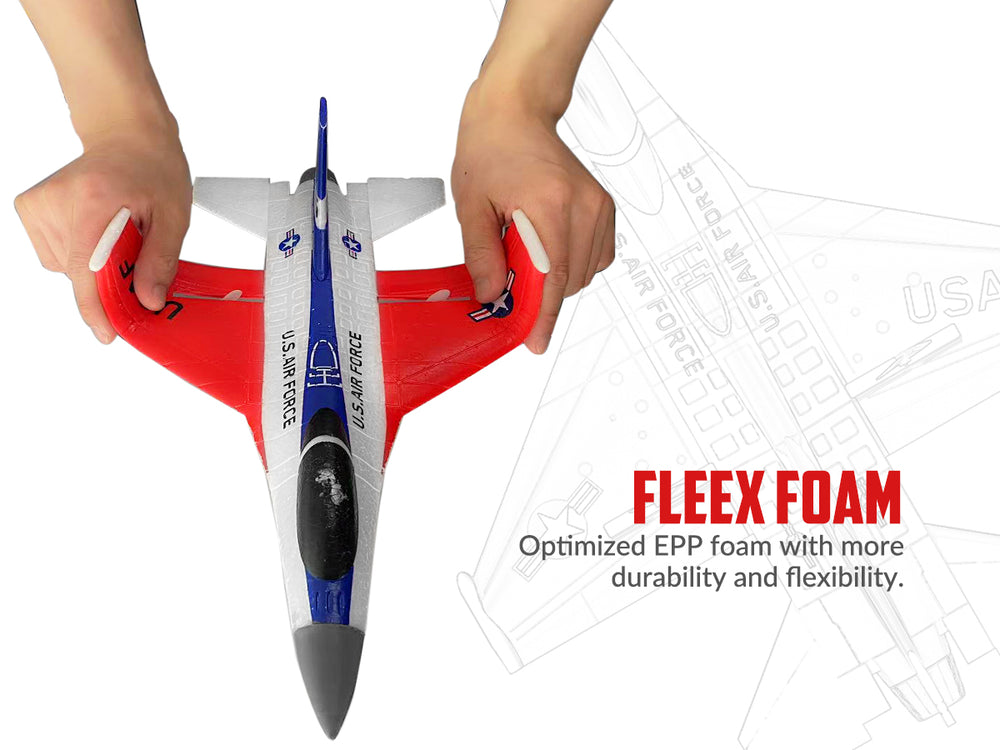 VOLANTEXRC F-16 Fighting Falcon RC Jet - 40min Flight, Xpilot & Carbon Fiber RTF