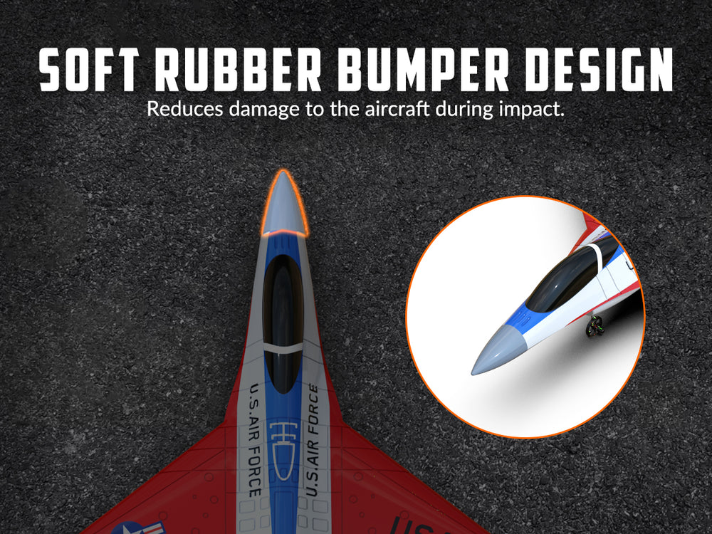 VOLANTEXRC F-16 Fighting Falcon RC Jet - 40min Flight, Xpilot & Carbon Fiber RTF