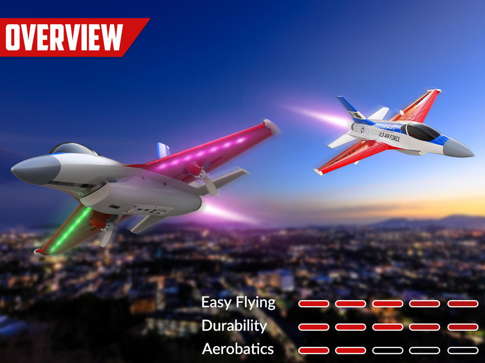 VOLANTEXRC F-16 Fighting Falcon RC Jet - 40min Flight, Xpilot & Carbon Fiber RTF