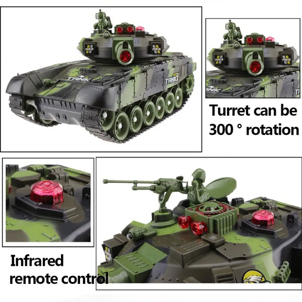 33CM Super RC tank launch cross-country tracked remote control vehicle charger battle boy toys for boys kids children Gift