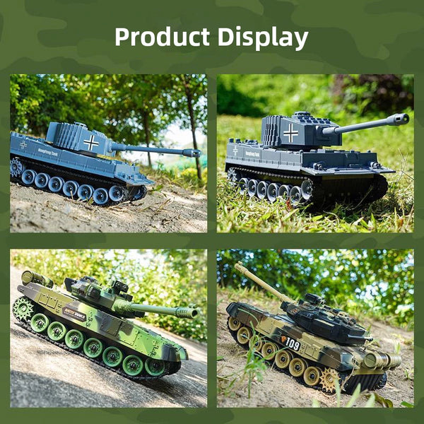 RC Tank 7Ch 2.4G 1/30 Remote Control Crawler Tank Model World War Military Truck Simulation sound Tiger Toys for Boys Kids Gifts