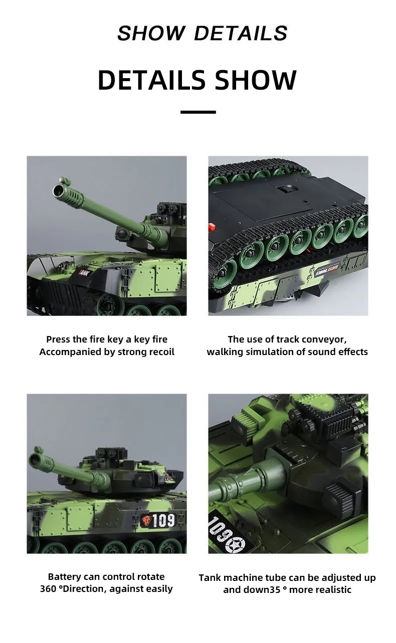 RC Tank Military War Battle United States M1 Leopard 2 Remote Control Toy Car Tactical Model Electronic Toys for Boys Children-EXHOBBY LIMITED.