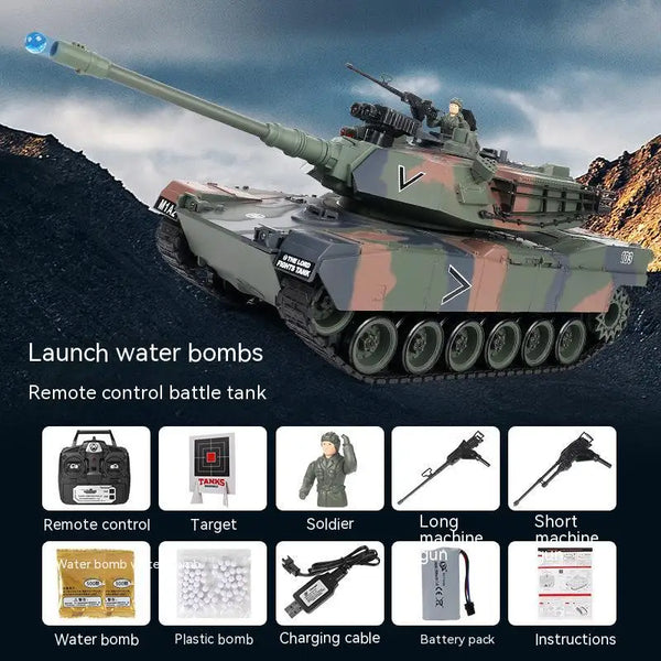 New Remote Control Tank 2.4g Us M1a2 Tank Car Toy 1/18 Rc Car Water Bomb Electric Charging Toys For Military Model Boys Kids Toy