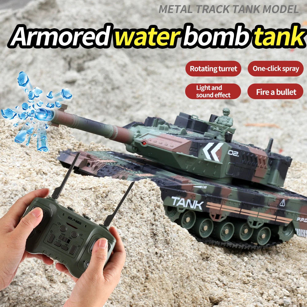 2.4G Remote Control Tracked Simulation Tank Water Bomb Spray Remote Control Vehicle War Armored Vehicle Model Children Toy Gift-EXHOBBY LIMITED.