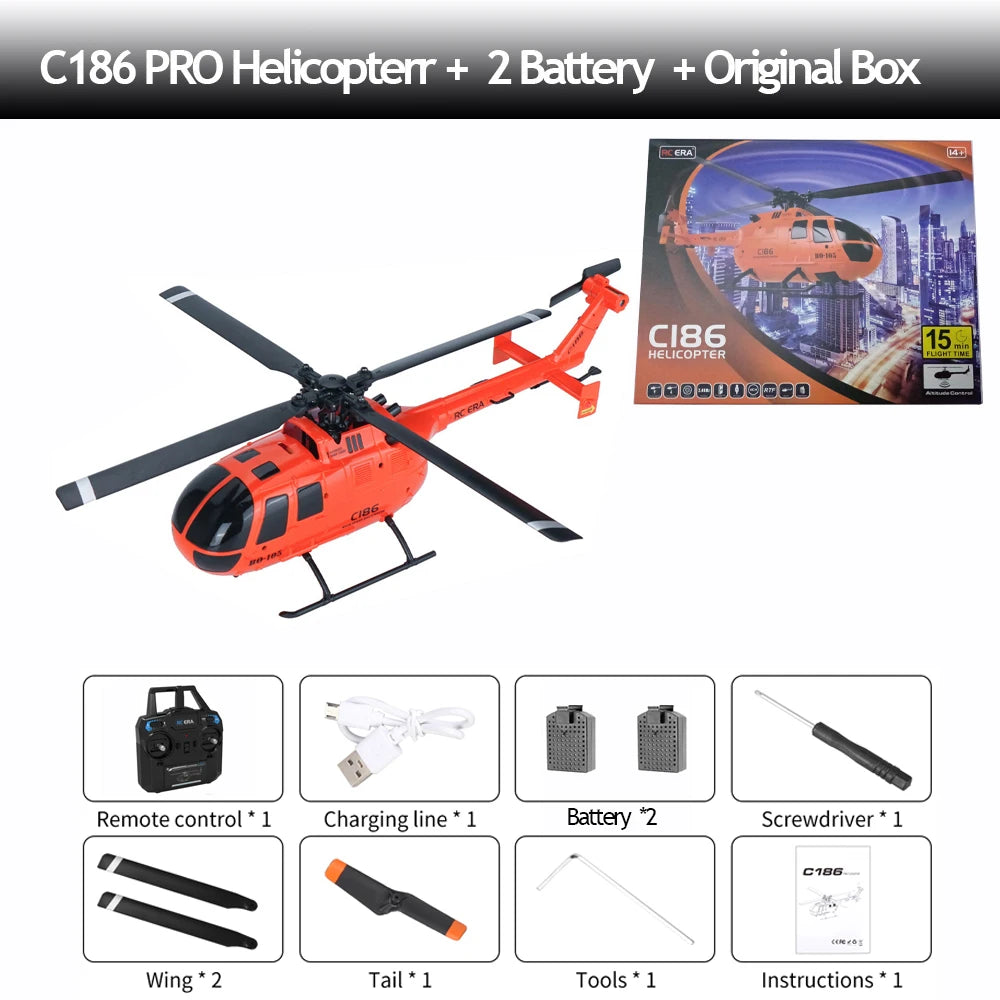 C186 PRO RC Helicopter 2.4G 4 Channel 4 Propellers 6 Axis Electronic Gyroscope for Stabilization Remote Control RC Toys-EXHOBBY LIMITED.