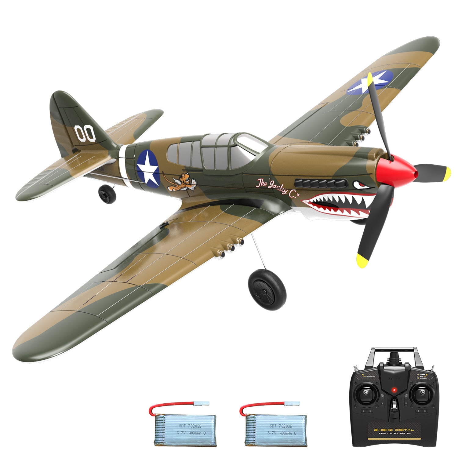 VOLANTEXRC P40 Warhawk Radio Controlled RC Airplane with Xpilot Stabilizer (761-13)RTF.