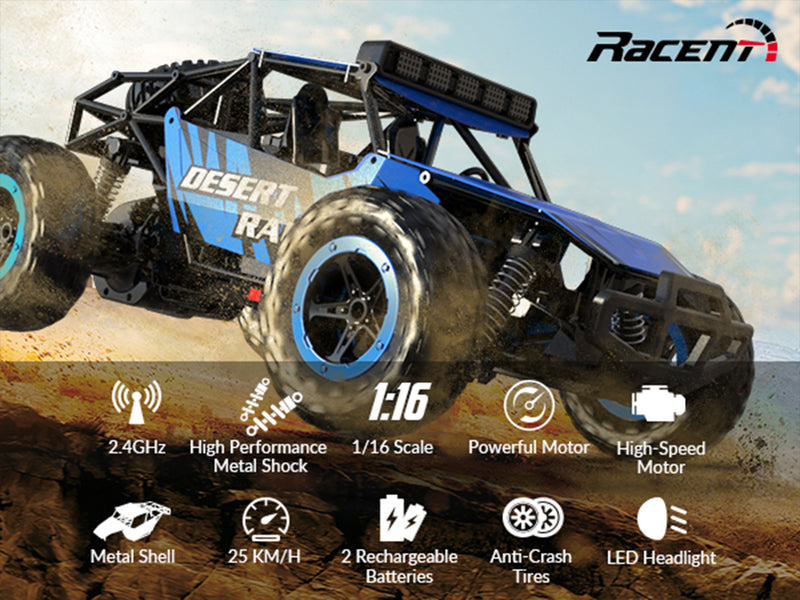 Racent Racer Rock Crawler Desert Racer télécommandé tout-terrain à l'échelle 1:16