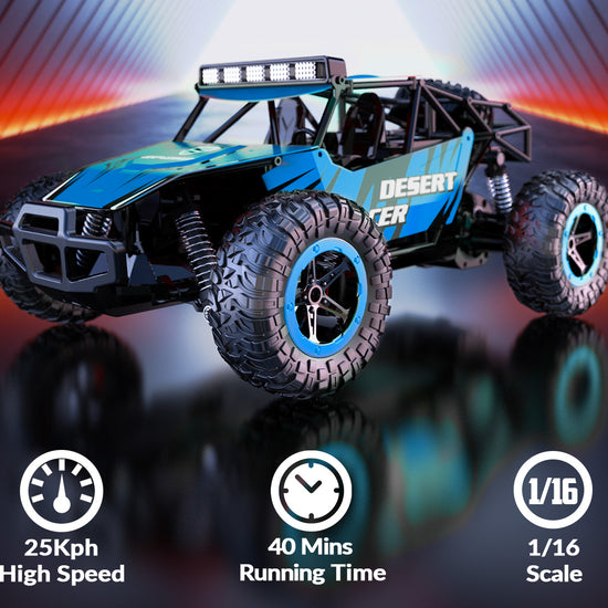 Racent 1:16 Scale All-Terrain Remote Control Rock Crawler Desert Racer (blue)-EXHOBBY LIMITED.