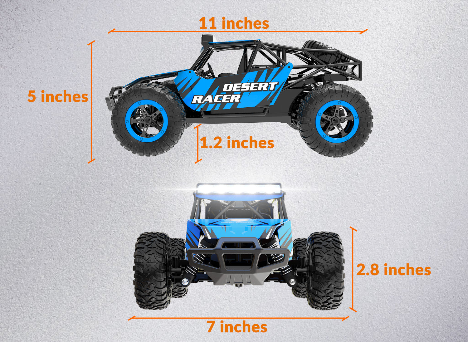 Racent 1:16 Scale All-Terrain Remote Control Rock Crawler Desert Racer (blue)-EXHOBBY LIMITED.