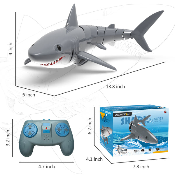 VOLANTEXRC RC Shark Toys for Pool 2.4GHZ RC RC Boats Great Gift for kids