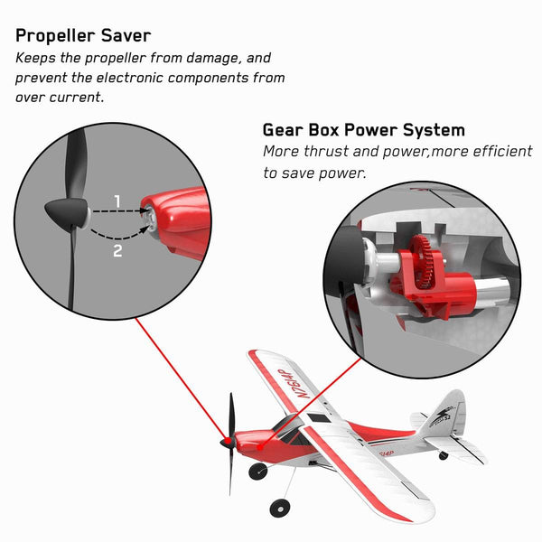 VOLANTEXRC Sport Cub 500 4Ch RC Trainer Airplane w- 6-Axis Gyro One-key Aerobatic Park flyer (761-4)PNP.