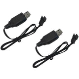 2pcs Lithium Battery USB Charger-2S-4PIN Plug for Remote Control Boat Vector 30, Vector XS and Atomic XS