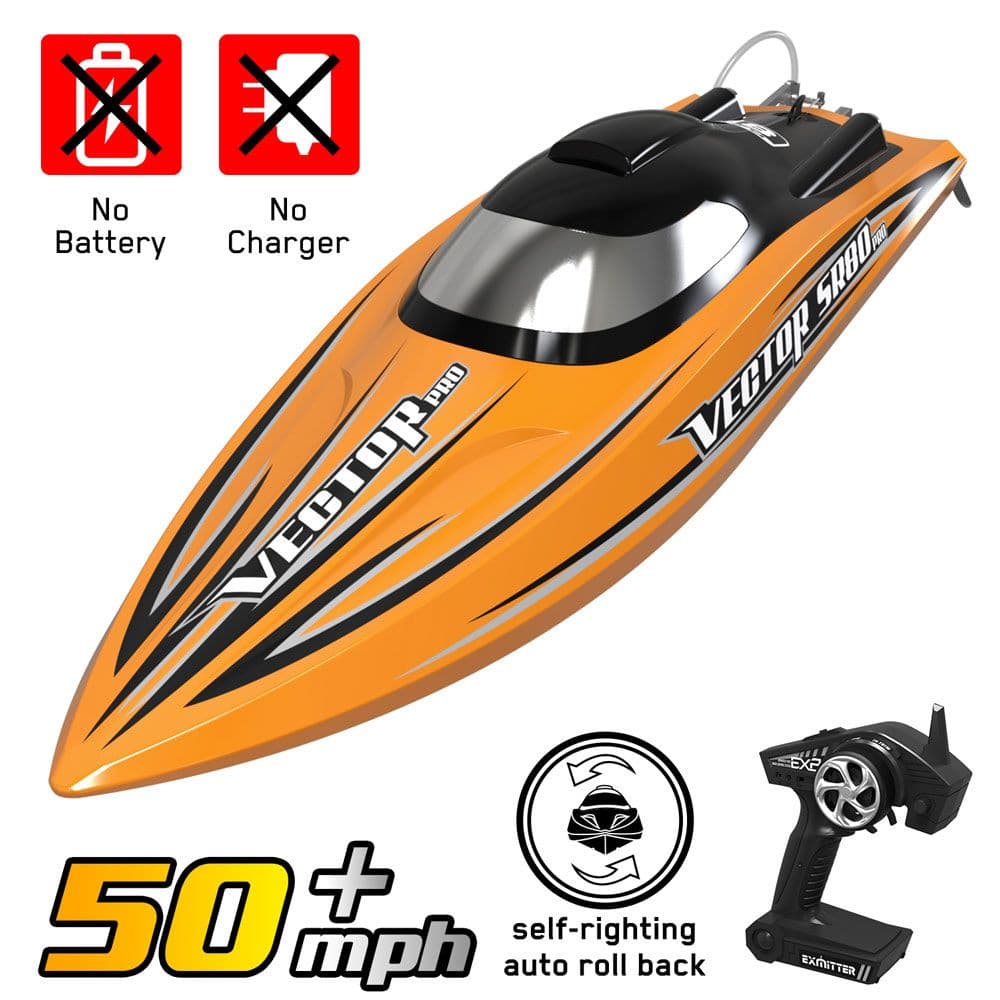 Vector SR80 Pro 50mph Super High Speed Boat with Auto Roll Back Function and All Metal Hardwares (798-4P) RTR - EXHOBBY