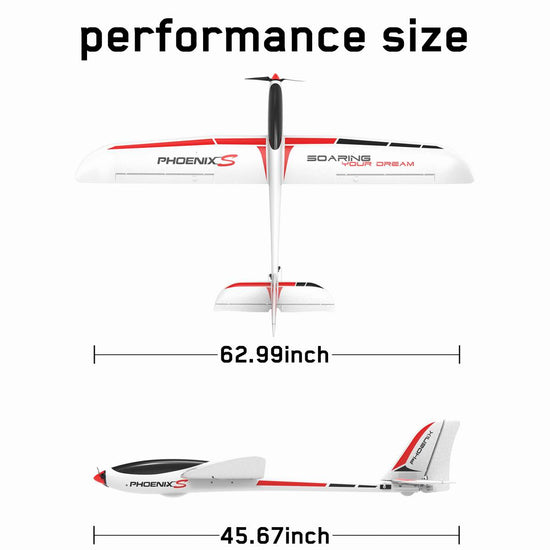 PhoenixS 4 Channel Glider with 1600MM Wingspan and Streamline ABS Plastic Fuselage and (742-7) PNP.
