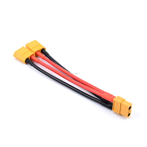 XT60 Parallel Battery Connector Male/Female Cable Dual Extension Y Splitter/ 3-Way 14AWG Silicone Wire for RC Battery Motor.