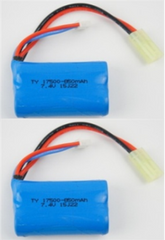 Batterie au lithium 2 pièces 7.4V-900MAH avec prise Tamiya pour camion RC 785-2 et 785-5