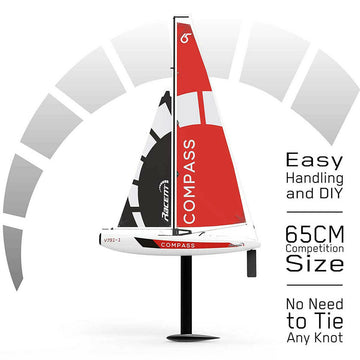 Compass 2 Channel 650mm Wind Power Sailboat for RG65 Class Competition (791-1) RTR - EXHOBBY