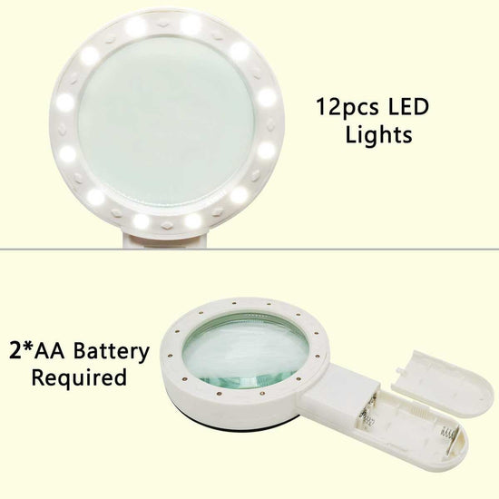 30X Portable Magnifying Glass Illuminated Magnifier Loupe - EXHOBBY